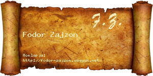 Fodor Zajzon névjegykártya